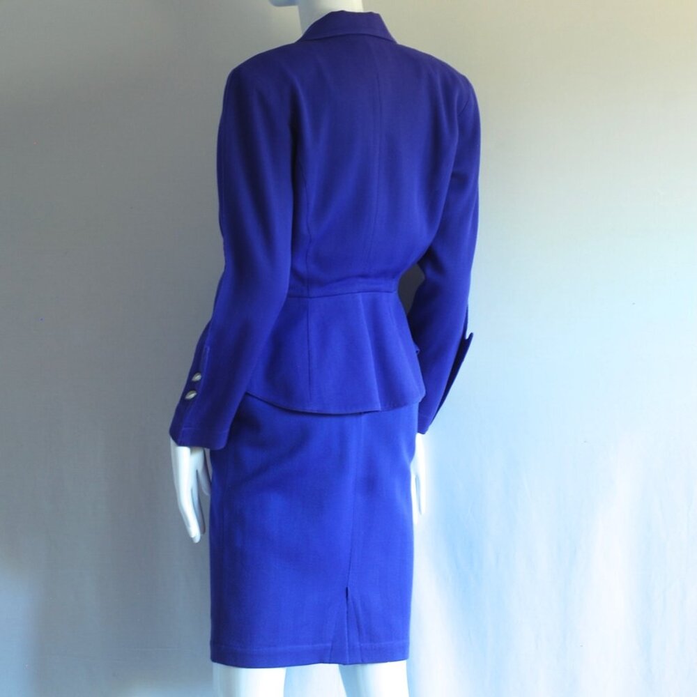 Thierry Mugler Indigo Wool Suit With Metal Accents - Picture 3 of 13